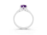 White gold Marquise Cut Amethyst Solitaire Ring with Flower Prong Setting and Classic Band_51