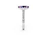 White gold Marquise Cut Amethyst Solitaire Ring with Pavé Accents and Four-Prong Setting_2