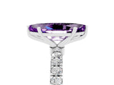 White gold Marquise Cut Amethyst Solitaire Ring with Pavé Accents and Four-Prong Setting_5