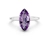 White gold Marquise Cut Amethyst Solitaire Ring with Thin Band and Four-Prong Setting_12