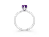 White gold Marquise Cut Amethyst Solitaire Ring with Thin Band and Four-Prong Setting_15