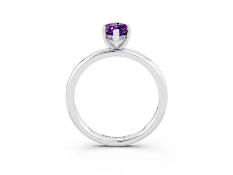 White gold Marquise Cut Amethyst Solitaire Ring with Thin Band and Four-Prong Setting_15