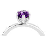 White gold Marquise Cut Amethyst Solitaire Ring with Thin Band and Four-Prong Setting_16