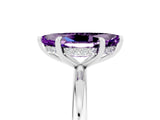 White gold Marquise Cut Amethyst Solitaire Ring with Thin Band and Four-Prong Setting_17