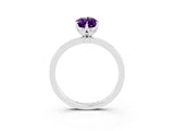 White gold Marquise Cut Amethyst Solitaire Ring with Thin Band and Prong Setting_15