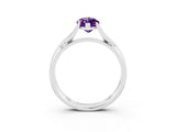 White gold Marquise Cut Amethyst Solitaire Twist Band Prong Setting Ring_39