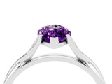 White gold Marquise Cut Amethyst Solitaire Twist Band Prong Setting Ring_40