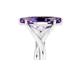 White gold Marquise Cut Amethyst Solitaire Twist Band Prong Setting Ring_41