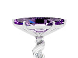 White gold Marquise Cut Amethyst Solitaire Twisted Band with Round  Accents and Prong Setting_17