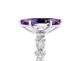 White gold Marquise Cut Amethyst Solitaire with Side Stones, Pave Band, Four-Prong Setting_41