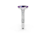 White gold Marquise Cut Amethyst Split Shank Engagement Ring with Pavé Band_2