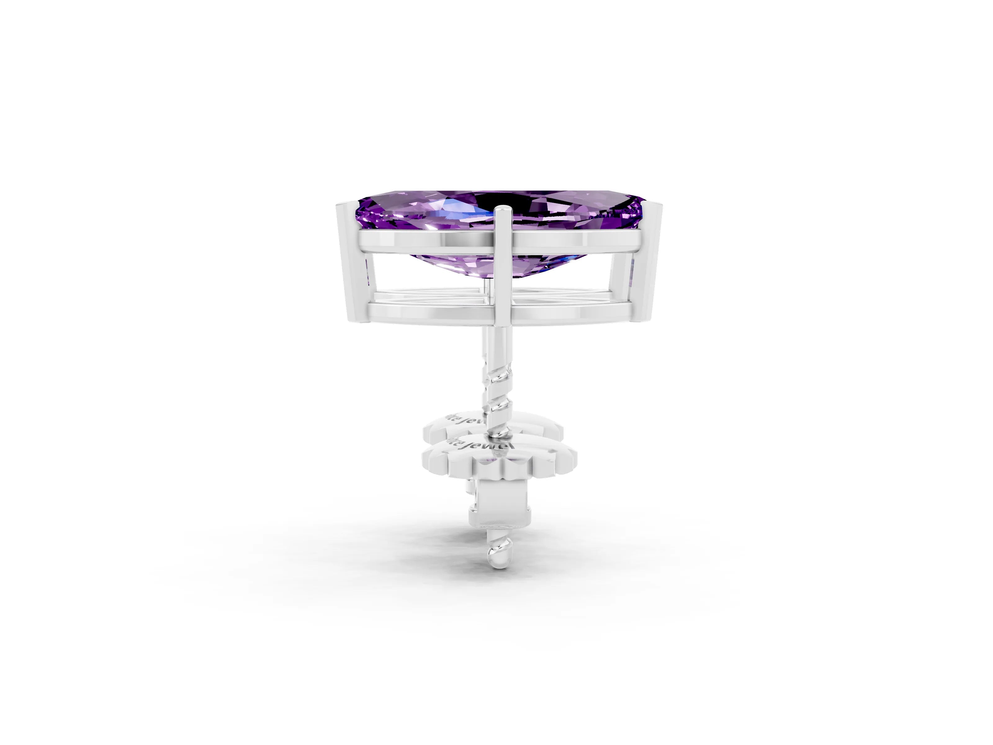 White gold Marquise Cut Amethyst Stud Earrings_20