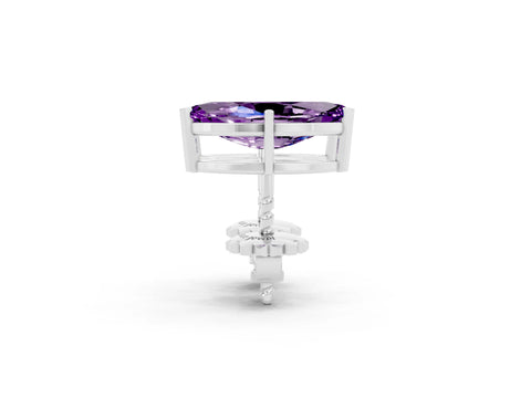 White gold Marquise Cut Amethyst Stud Earrings_20