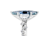 White gold Marquise Cut Aquamarine Cluster Side Stone Solitaire Ring with Prong Setting_29