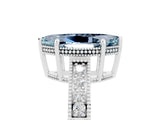 White gold Marquise Cut Aquamarine Engagement Ring with Milgrain Channel Set Band and Prong Setting_5