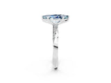 White gold Marquise Cut Aquamarine Engagement Ring with Side Stone Accents and Four-Prong Setting_29