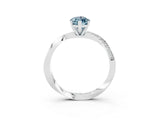 White gold Marquise Cut Aquamarine Engagement Ring with Side Stone Accents and Four-Prong Setting_30