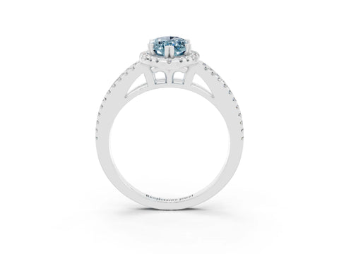 White gold Marquise Cut Aquamarine Halo Split Shank Engagement Ring_15