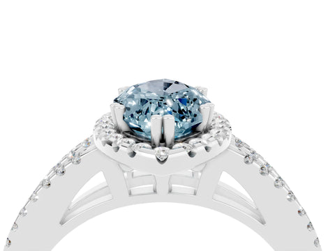 White gold Marquise Cut Aquamarine Halo Split Shank Engagement Ring_16