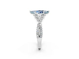 White gold Marquise Cut Aquamarine  Halo Twist Band Solitaire Prong Setting Ring_32