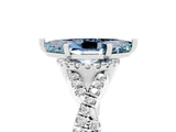 White gold Marquise Cut Aquamarine  Halo Twist Band Solitaire Prong Setting Ring_35