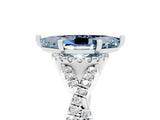 White gold Marquise Cut Aquamarine Halo Twist Band Solitaire Prong Setting Ring_5