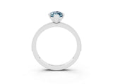White gold Marquise Cut Aquamarine Milgrain Pavé Engagement Ring with Four-Prong Setting_3