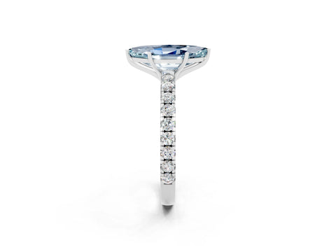 White gold Marquise Cut Aquamarine Pavé Solitaire Engagement Ring with Four-Prong Setting_14