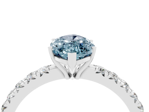 White gold Marquise Cut Aquamarine Pavé Solitaire Engagement Ring with Four-Prong Setting_16