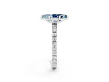 White gold Marquise Cut Aquamarine Pavé Solitaire Ring with Round Band and Prong Setting_38