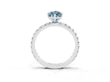 White gold Marquise Cut Aquamarine Pavé Solitaire Ring with Round Band and Prong Setting_39