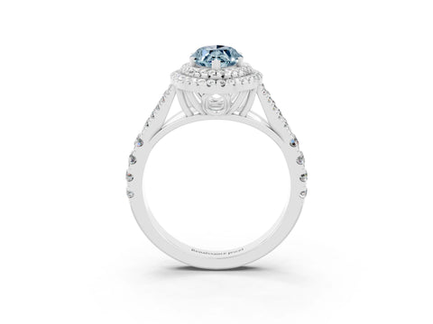 White gold Marquise Cut Aquamarine Pavé Split Shank Double Halo Engagement Ring_3