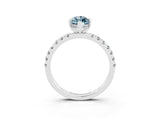 White gold Marquise Cut Aquamarine Pave Band Solitaire Ring with Four-Prong Setting_27