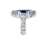 White gold Marquise Cut Aquamarine Pave Band Solitaire Ring with Four-Prong Setting_29
