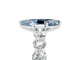 White gold Marquise Cut Aquamarine Prong Setting with Side Stones on a Pave Band_5