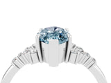 White gold Marquise Cut Aquamarine Ring with Side Stones and Four-Prong Setting_40