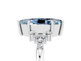 White gold Marquise Cut Aquamarine Ring with Side Stones and Four-Prong Setting_41