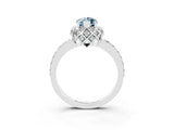 White gold Marquise Cut Aquamarine Scalloped Halo Engagement Ring with Round Shared Prong Band_27