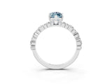 White gold Marquise Cut Aquamarine Side Stone Solitaire Ring with Round  and Four-Prong Setting_51