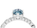 White gold Marquise Cut Aquamarine Side Stone Solitaire Ring with Round  and Four-Prong Setting_52