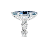 White gold Marquise Cut Aquamarine Side Stone Solitaire Ring with Round  and Four-Prong Setting_53
