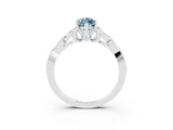 White gold Marquise Cut Aquamarine Solitaire Celtic Knot Ring with Four-Prong Setting_15