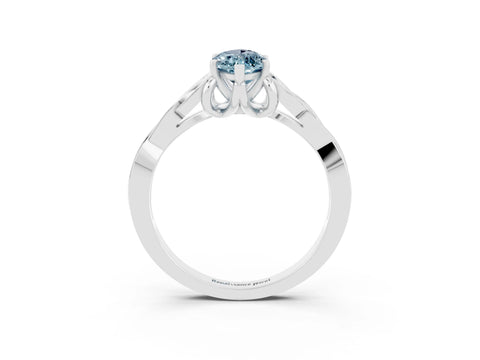 White gold Marquise Cut Aquamarine Solitaire Celtic Knot Ring with Four-Prong Setting_15