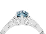 White gold Marquise Cut Aquamarine Solitaire Celtic Knot Ring with Four-Prong Setting_16