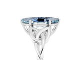 White gold Marquise Cut Aquamarine Solitaire Celtic Knot Ring with Four-Prong Setting_17