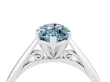 White gold Marquise Cut Aquamarine Solitaire Engagement Ring with Cathedral Setting and Four-Prong Mount_34