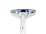 White gold Marquise Cut Aquamarine Solitaire Engagement Ring with Cathedral Setting and Four-Prong Mount_35
