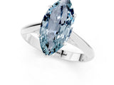 White gold Marquise Cut Aquamarine Solitaire Engagement Ring with Cathedral Setting and Four-Prong Mount_85