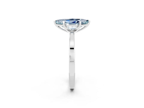 White gold Marquise Cut Aquamarine Solitaire Engagement Ring with Classic Band and Four-Prong Setting_44