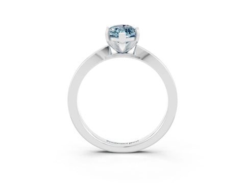 White gold Marquise Cut Aquamarine Solitaire Engagement Ring with Classic Band and Four-Prong Setting_45